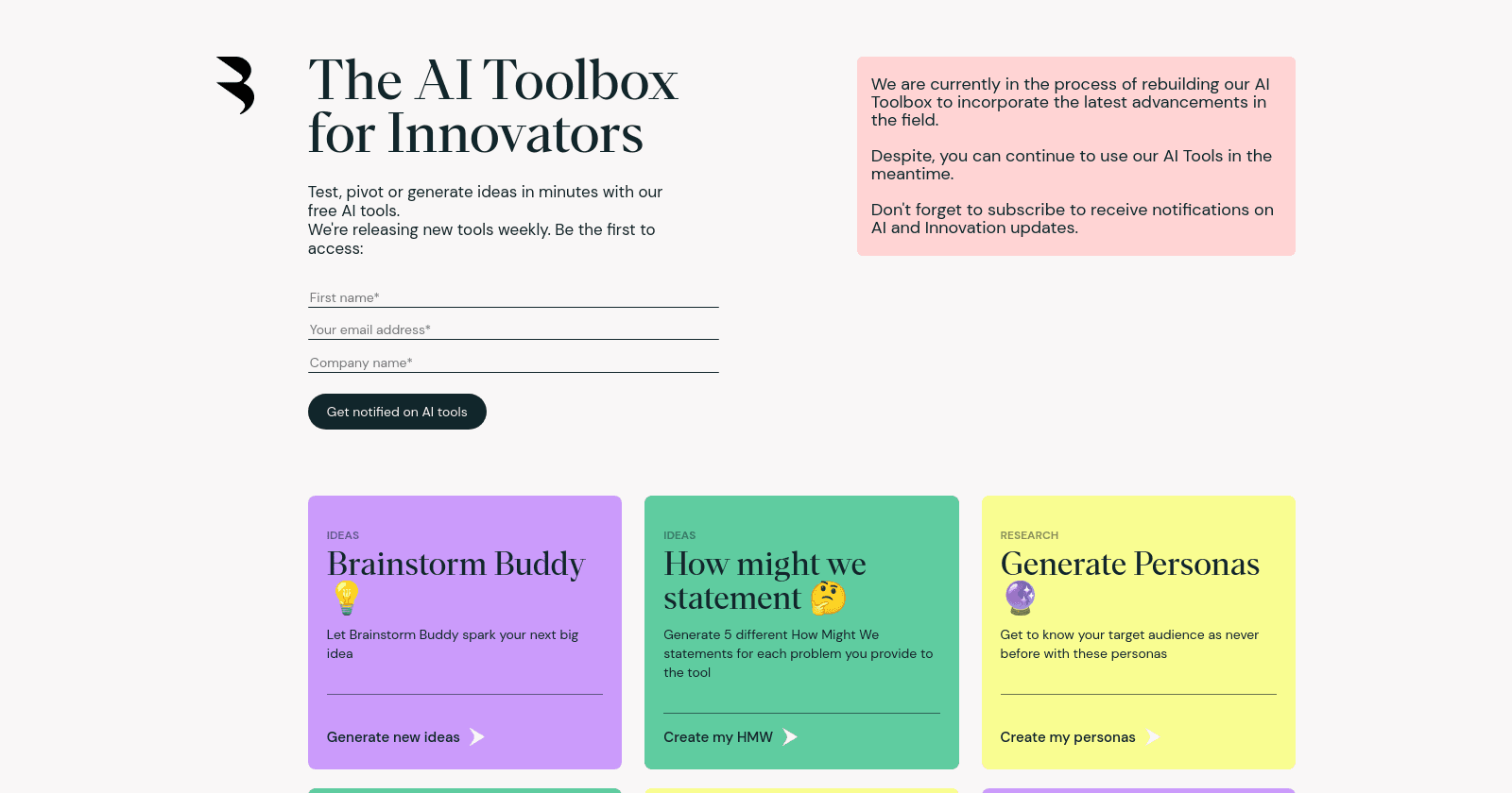 Caja de herramientas de IA para innovadores