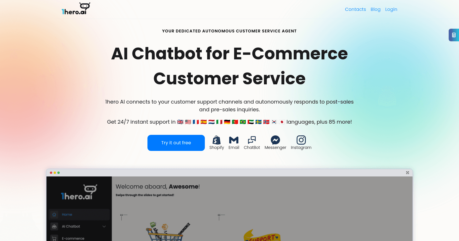 Email AI para comercio electrónico de 1hero