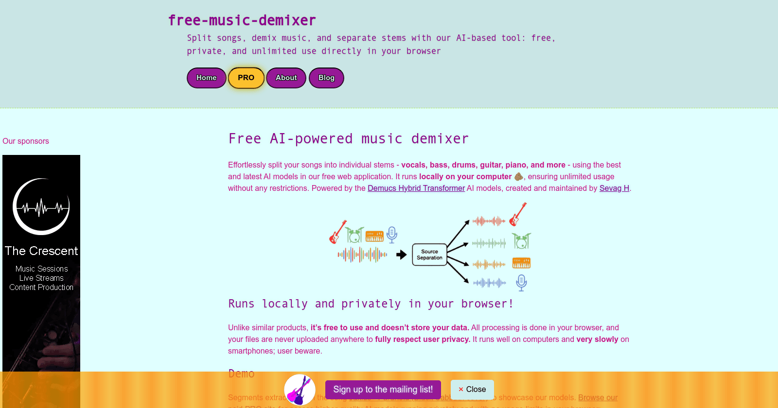 Desmezclador de música gratuito